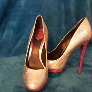 Brian Atwood multicolor stiletto pumps